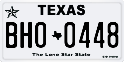 TX license plate BHO0448