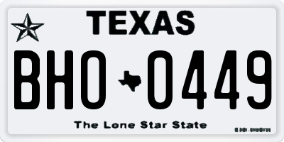 TX license plate BHO0449