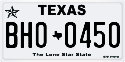 TX license plate BHO0450