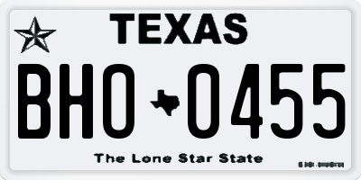 TX license plate BHO0455