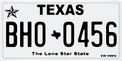 TX license plate BHO0456