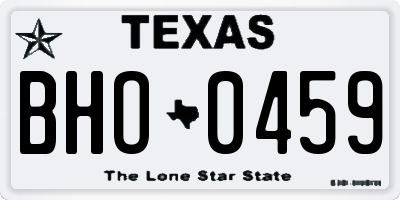 TX license plate BHO0459