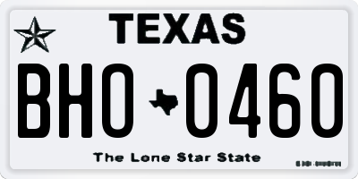 TX license plate BHO0460