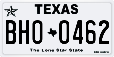 TX license plate BHO0462