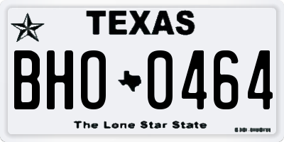 TX license plate BHO0464