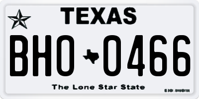 TX license plate BHO0466