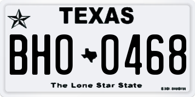 TX license plate BHO0468
