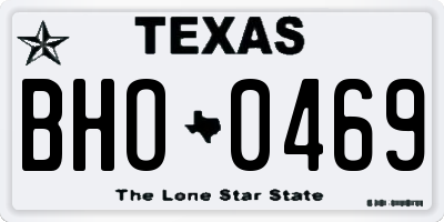 TX license plate BHO0469