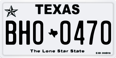 TX license plate BHO0470