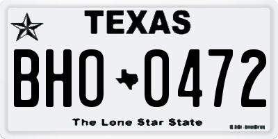 TX license plate BHO0472