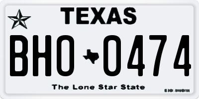 TX license plate BHO0474