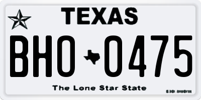TX license plate BHO0475