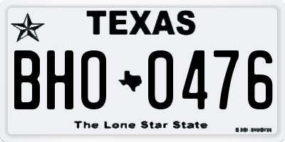 TX license plate BHO0476