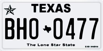 TX license plate BHO0477