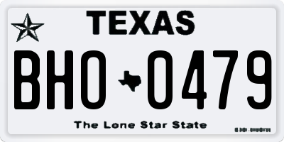 TX license plate BHO0479