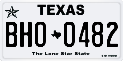 TX license plate BHO0482