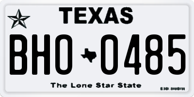 TX license plate BHO0485
