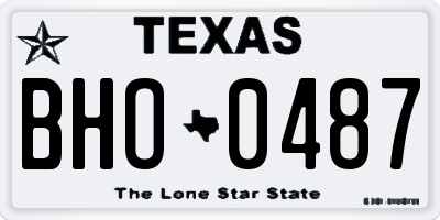 TX license plate BHO0487