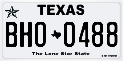 TX license plate BHO0488