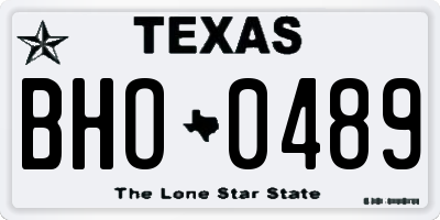 TX license plate BHO0489