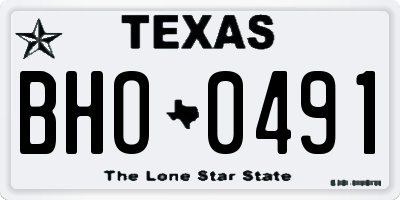 TX license plate BHO0491