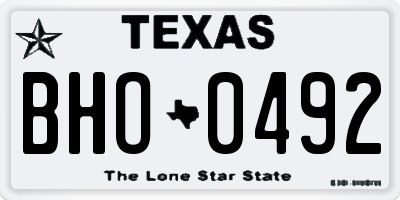 TX license plate BHO0492