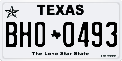 TX license plate BHO0493