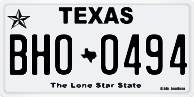 TX license plate BHO0494