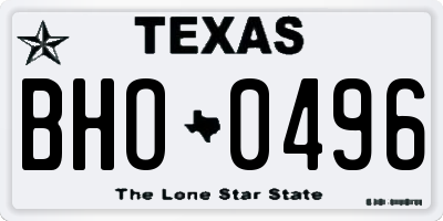 TX license plate BHO0496