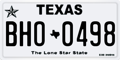 TX license plate BHO0498