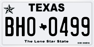 TX license plate BHO0499