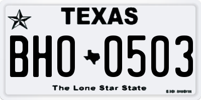 TX license plate BHO0503