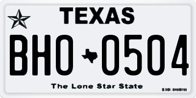 TX license plate BHO0504