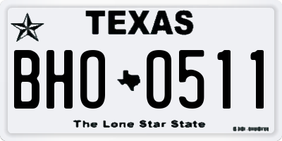 TX license plate BHO0511