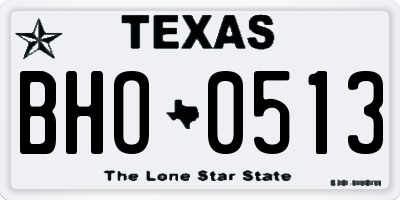 TX license plate BHO0513