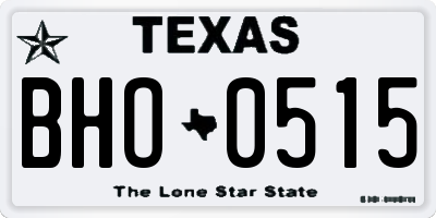 TX license plate BHO0515