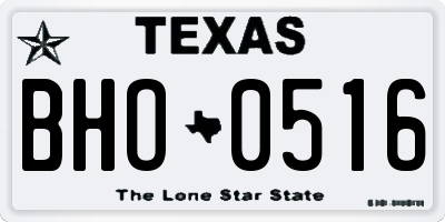 TX license plate BHO0516