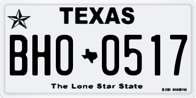 TX license plate BHO0517