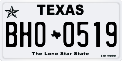 TX license plate BHO0519