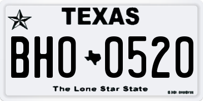 TX license plate BHO0520