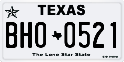 TX license plate BHO0521