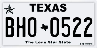 TX license plate BHO0522