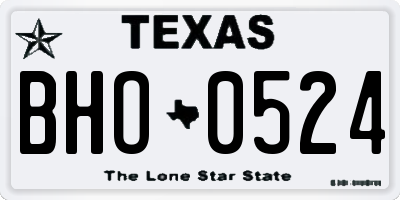 TX license plate BHO0524