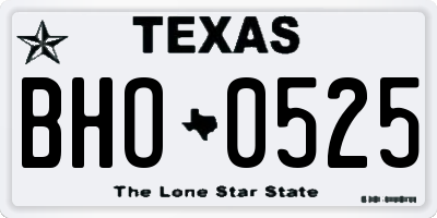 TX license plate BHO0525