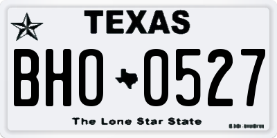 TX license plate BHO0527