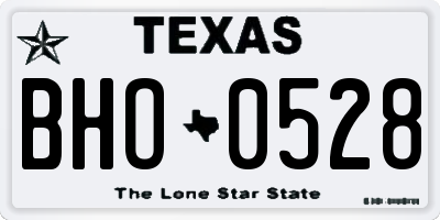 TX license plate BHO0528