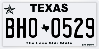 TX license plate BHO0529