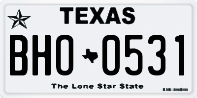 TX license plate BHO0531