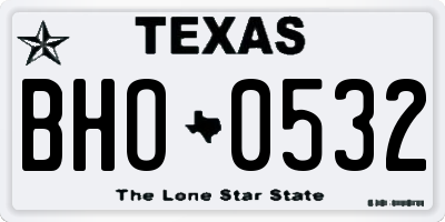 TX license plate BHO0532