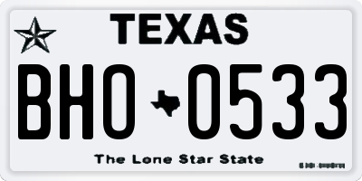 TX license plate BHO0533